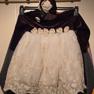 Isobella & Chloe Purple and Cream Formal Dress